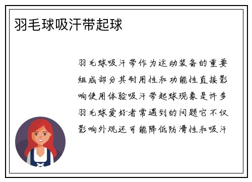 羽毛球吸汗带起球